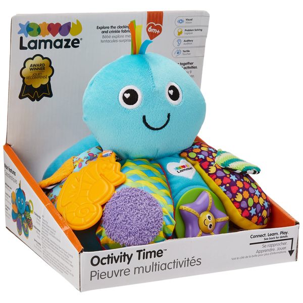 LAMAZE Octivity Time Baby Sensory Toy, Soft Baby Toy for Sensory Play and Discovery, Octopus Toddler Toy Suitable from 6 Months, 1+ Year Old Boys and Girls