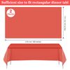 PLULON 2Pcs Red Tablecloth Plastic Table Cover 137 x 274cm Rectangle Table Cover for Wedding Birthday Christmas Party Home Table Decorations