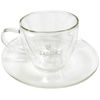 GAGGIA Cappuccino Cup & Saucer, 2-Pack, Clear