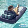 Aqua Premium Convertible Pool Float  Lounge – Extra Large – Heavy Duty, Inflatable Pool Floats for Adults with Cupholder – Navy/Green/White Stripe