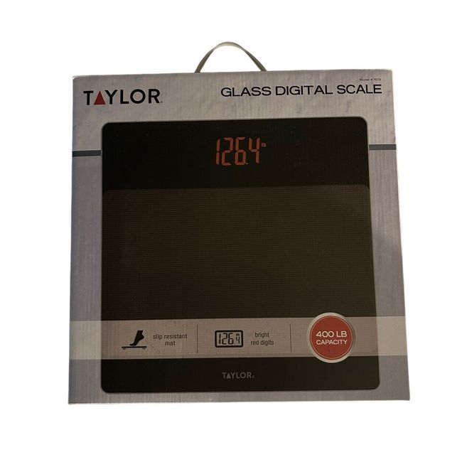 Taylor Smart Digital Body Scale Tempered Glass Platform 400 lb Capacity New