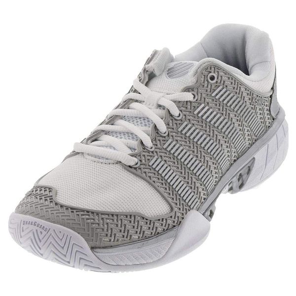 K-Swiss Women's Hypercourt Express Tennis Shoe, White/Silver, 9.5 M