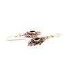 WINDALF Daniu Earrings 3.6 cm Onyx Bronze, Fabric jewellery bag, Onyx