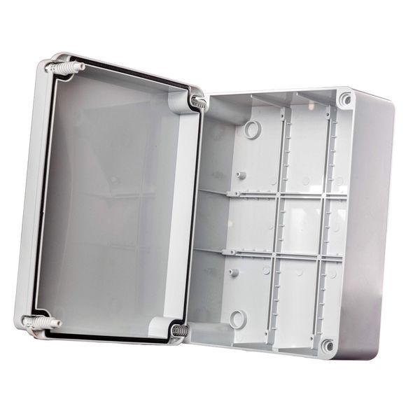 Junction Box with hinged lid Cover Door 240mm x 190mm x 90mm Waterproof IP56 PVC Plastic Adaptable Enclosure Outdoor Lighting Cable Electrics Connection WJB240