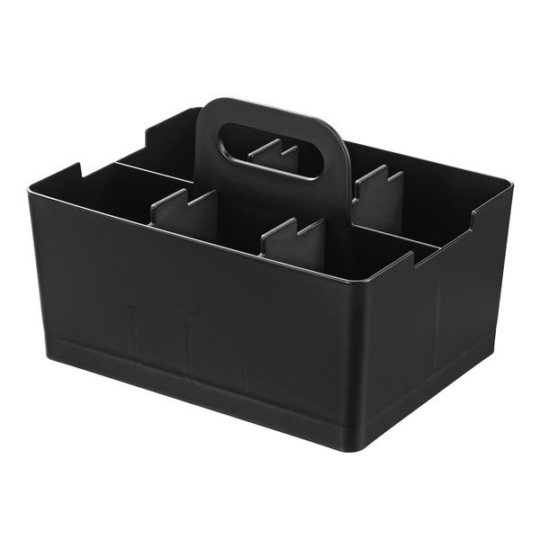 JEJ Astage Storage Box, Desk Tote, Mini Desk Organizer, Black, Stackable, Made in Japan, Width 8.5 x Depth 6.4 x Height 5.7 inches (21.5 x 16.3 x 14.5 cm)