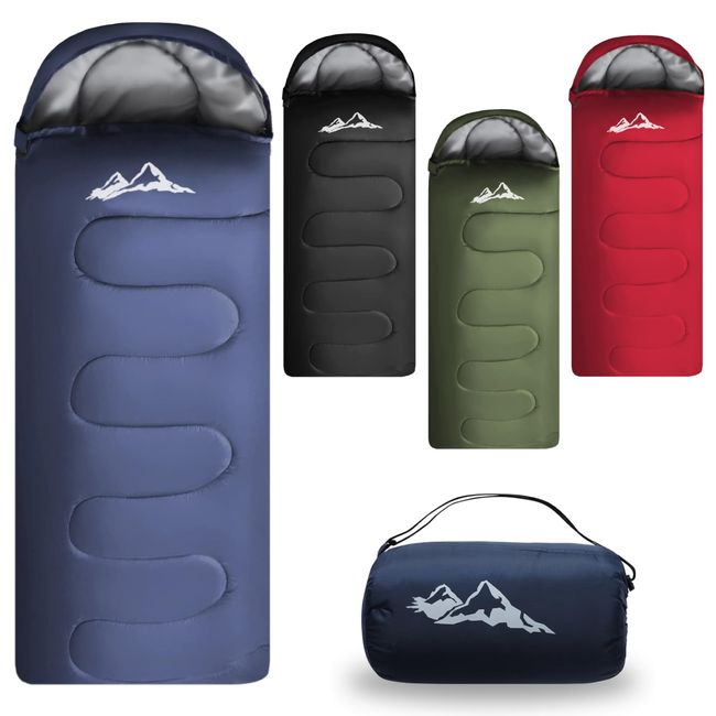 HOME COCCI Sleeping Bag, 210T, Waterproof, With Storage Bag, Thermal, Lightweight, Compact, Envelope Type, Outdoor, Camping, Disaster Preparation, Washable, 2.2 lbs (1 kg), Spring/Summer/Fall, Navy