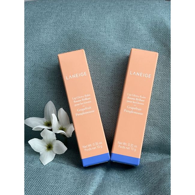 LANEIGE LIP GLOWY BALM GRAPEFRUIT LOT OF (2) BAUMÉ BRILLIANT POUR LES LEVRES NIB