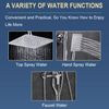 Shower Faucet Set System Rainfall Shower Head Combo w/Mixer Valve Kit Wall Mount