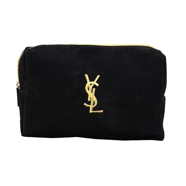 Yves Saint Laurent AMI119 Cosmetics/Accessory Pouch, Black/Yellow
