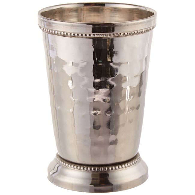 Elegance 12 oz Hammered Mint Julep Cup, Large, Silver