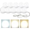 White LED Makeup Vanity Mirror Lights Adjustable 3 Color With 10 Dimmable Bulbs