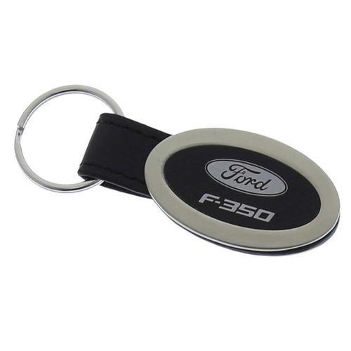 AU-TOMOTIVE GOLD Oval Key Chain for Ford F-350 (Black)