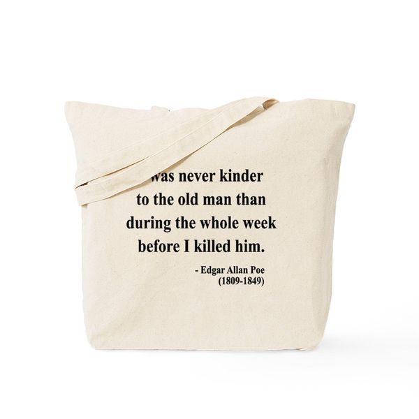 CafePress Edgar Allan Poe 20 Tote Bag Natural Canvas Tote Bag, Reusable Shopping Bag