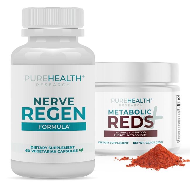 Nerve Regen Formula and Reds Super Powder Bundle by PureHealth Research