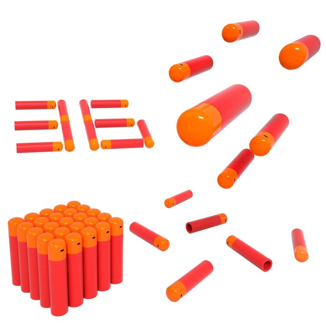 BOROLA Elite Mega Refill Pack for 9.5cm EVA Target Elite Tactical Compatible Nerf Soft Bullet (36 Count, Red)