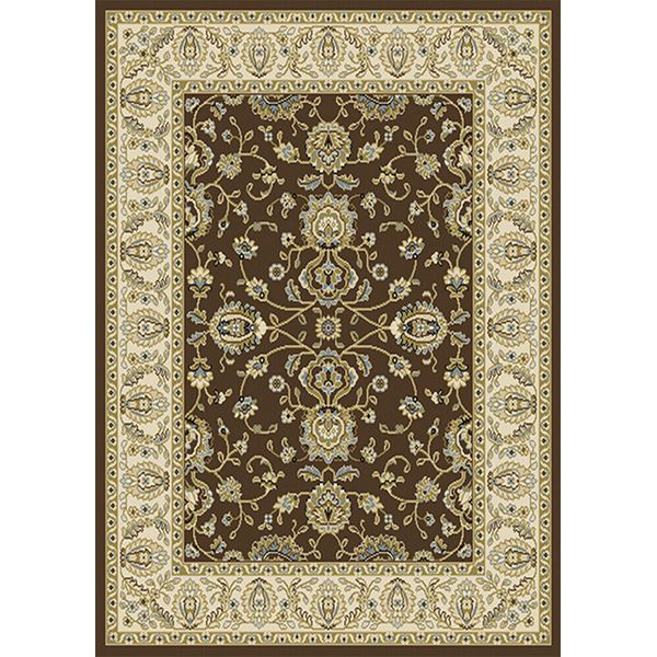 Brown Oriental Floral Area Rug 8x11 Persien Border Carpet -Actual 7' 8" x 10' 4"