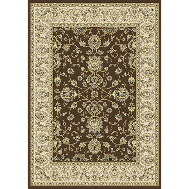 Brown Oriental Floral Area Rug 8x11 Persien Border Carpet -Actual 7' 8" x 10' 4"