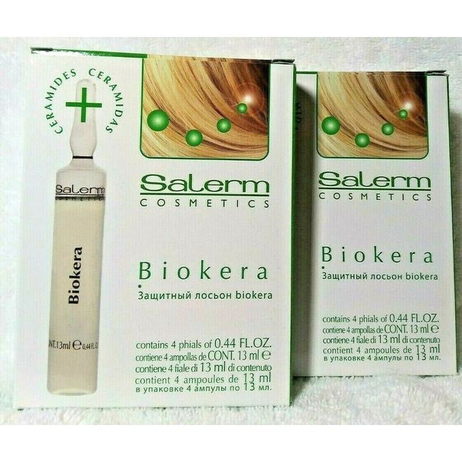 Salerm Cosmetics Biokera Vials 4 x  0.44oz/13ml- 2 Units