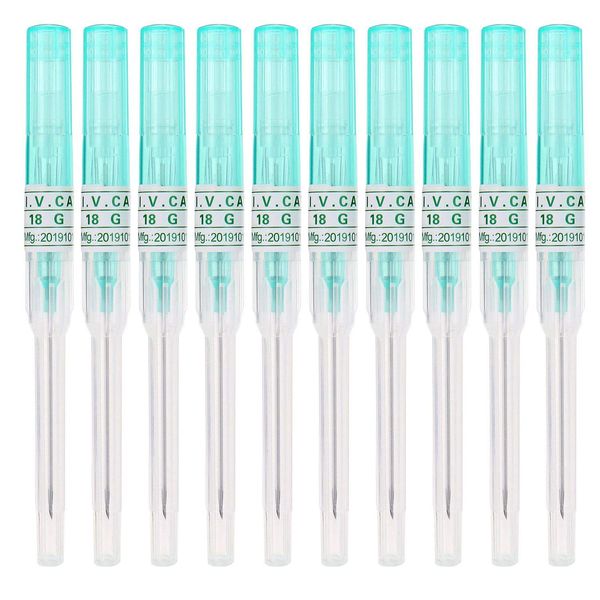 Piercing Needles,10PCS 18G IV Catheter Needles Kit Piercing for IV Start Kits,Ear Nose Piercing Needles Supply(18G)