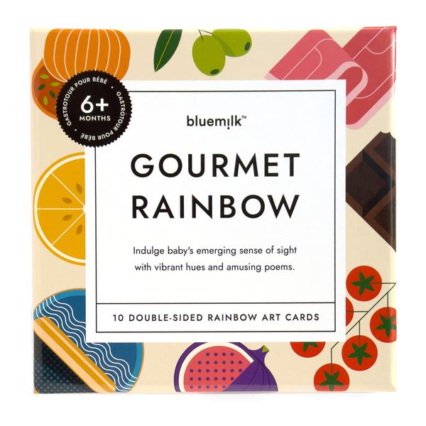 Gourmet Rainbow Art Cards Sensory Learning Toy Exploring Poems Color & Fancy Snack Food Facts Baby Speech Development Preschool Games Teacher Must Haves Baby 6-12 Months Toddler 1-4 Years