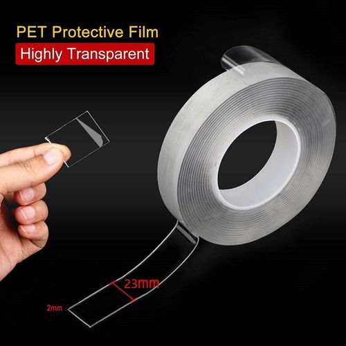 Double Sided Tape, Double Sided Sticky Tape,Clear Double Sided Tape for Indoor Installation. (1.7Meter x 2.3CM x 1MM)