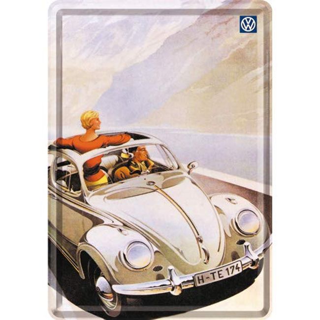 Volkswagen VW Cabrio Postcard (Tinplate)