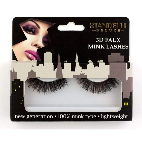 Standelli - Falsche Wimpern, 3D Faux Mink Lashes, handgemachte künstliche Wimpern aus Faux-Nerz Fasern - sehr leicht, dick und lockig