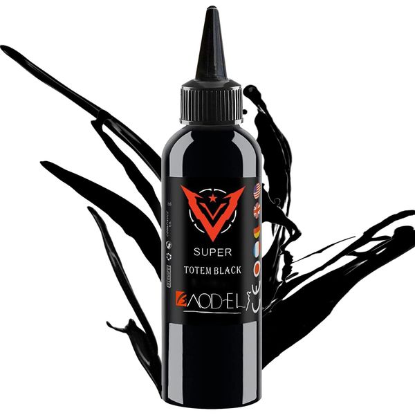 NAUDILIFE Professional Tattoo Paints - Latest Tribal Dyeing Shade Super Black for Lining and Shading, Permanent Makeup, Tattoos, Tattoo ink (Black) (230 ml)