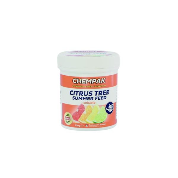 Chempak Citrus Fruit Tree Fertiliser Fruit Plant Tree Food Summer Food for Citrus Trees with High Nitrogen, Boosts Growth and Promotes Bushiness 1 x 200g Pack by Thompson and Morgan