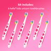 hello Kids Unicorn Soft Toothbrush 6 Pack, BPA Free, Easy to Grip Handle, Cruelty Free, for Baby, Toddler, & Infant