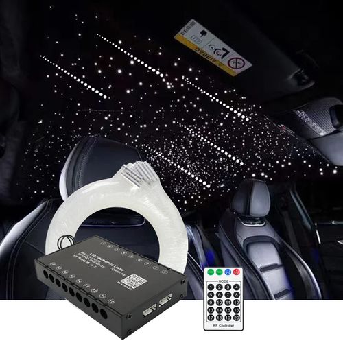 AMKI Shooting Stars Meteor Effect Fiber Optic Lights Kit,18 Holes LED Light Engine with Bluetooth+RF Remote Control LED Optical Fiber Cables Strands (108pcs*0.04in*13.1ft)
