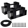 2 PACK Outdoor Firewood Rack Brackets Kit Adjustable Fireplace Log Storage Rack