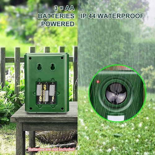 Pilmoux Cat Scarers for Gardens Cat Repellent Ultrasonic Fox Deterrents Animal Repeller Battery Powered Waterproof Motion Activated Sensor for Bird Squirrel Dog Pest Farm etc