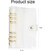 Clear A6 Ring Binder 6 Holes Soft PVC Notebook Cover Protector with Snap Button Round Loose Leaf Folder Waterproof Refillable Notebook Case Travel Journal Diary Shell Personal Planner File Folder