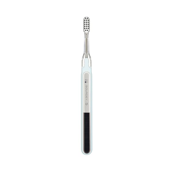 Soladay Soladay 5 (Blue Blue) Hand Polished Toothbrush, Main Unit, No Power Supply, Prevents Dental Caries, Removes Tooth Dirt, Spare Brush, Replacement Brush, TiO2 Semiconductor, Solar Panel Built-In