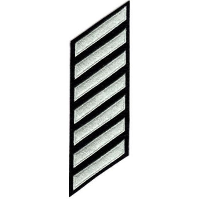 Uniform Service Hash Marks - LAPD Silver Grey on Black Felt Backing - 7 Hashes