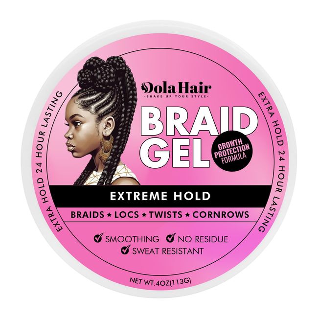 Dolahair Braid Gel Braiding Gel Extra Hold Extreme Hold for Natural Hair Lock Gel for Dreads Braiding Jam for Braiders for Retwist