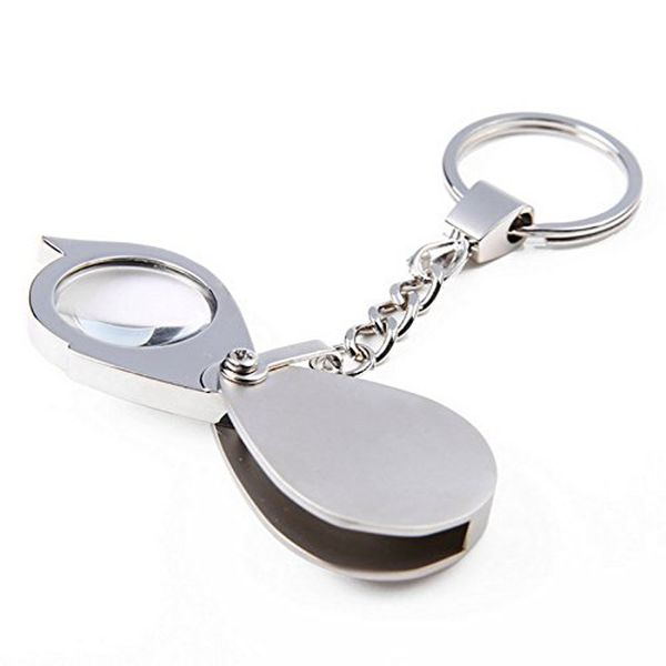 15x Pocket Magnifier Gift Metal Folding Magnifying Glass with Key Chain Jewelry Loupe Lens 20mm for Reading Maps, Labels, Crafts,Coins, Inspection, Low Vision