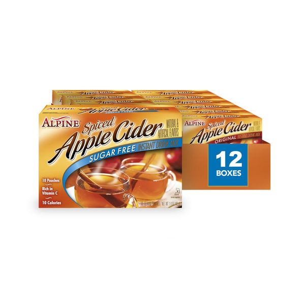 Alpine Spiced Apple Cider Sugar Free Instant Drink Mix, 1.4 Ounce Pouches (Pack of 12)