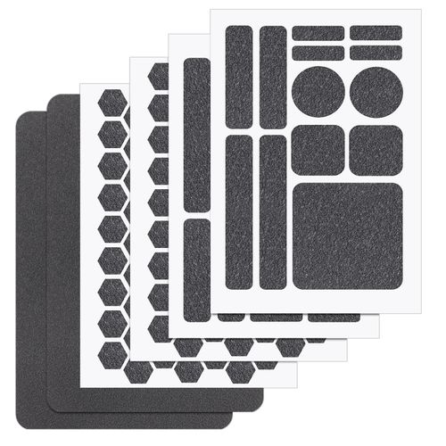 6pcs Anti-Slip Phone Grip Tape Stickers, Waterproof Adhesive Traction Decals Pre-Cut Grip Strips Universal Phone Patches for Cellphone Cases, Tablets, Game Controllers & Smooth Devices (Grey)