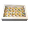 LarryRoo PREMIUM Ultra White Windowed MINI Cupcake Boxes for 24 Cup Cakes & inserts (1)
