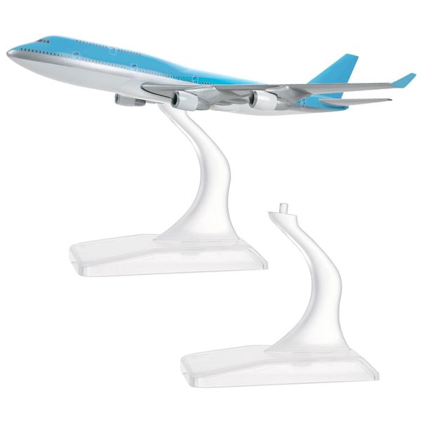 FINGERINSPIRE 2 PCS Mini Model Airplane Holder 1:400 Scale, 1.4x2.4x2.0inches Model Plane Display Stand, Clear Plastic Aircraft Display Stand for Aircraft Models Displaying