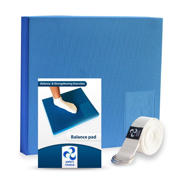 XL or L Foam Balance Pad - FREE Stretching Strap & Booklet | Extra Large Balance Pads - Physical Therapy, Ankle & Knee Rehab