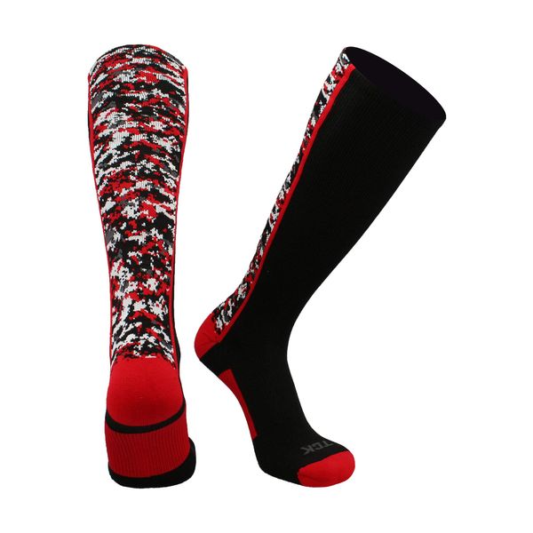 TCK Digital Camo OTC Socks (Black/Red, Small)