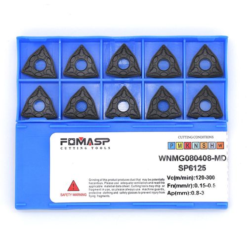 FomaSP WNMG432 / WNMG080408-PM of CNC Carbide Inserts for Steel Turning Cutting Tools, The Chip Breaker PM fit for Semi-Finishing Metal Cutting, 10 PCS.