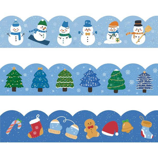 59Ft Christmas Bulletin Board Borders, Borders Classroom Bulletin, Fadeless Bulletin Board Paper, Bulletin Board Trim, Christmas Bulletin Board Decorations, 3 Design 60 Pcs