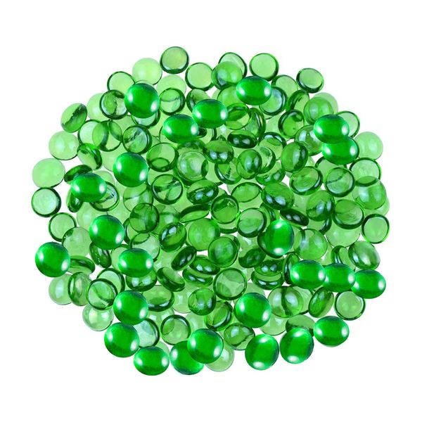 ARSUK Glass Pebbles Decorative Stones Beads Nuggets Gems Mosaic Tiles for Vases Craft Garden Bowls Fish Tank (70-80 Green Pebbles)