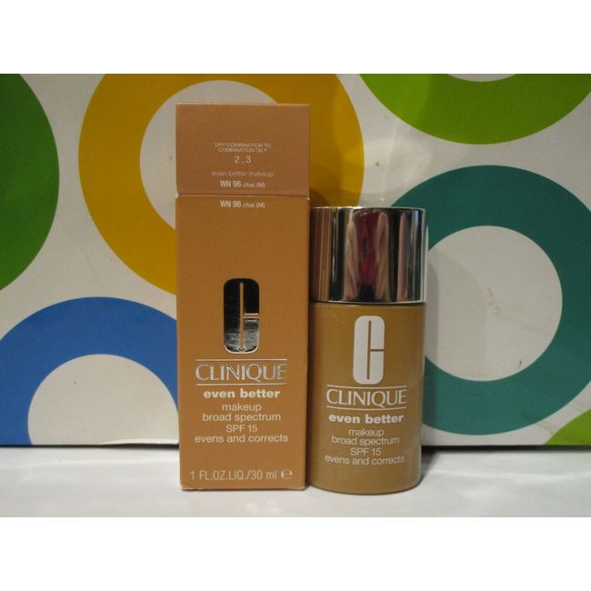 CLINIQUE ~ EVEN BETTER MAKEUP BROAD SPECTRUM ~ # WN96 CHAI ~ 1 OZ BROWN BOX