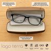 LAGO TERRA Protective Easy-Open Hard Shell Glasses Case - Brown