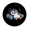 Funny Penguin Dumbbell Workout Tired Exhausted PopSockets Standard PopGrip